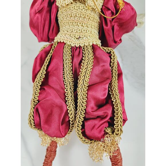 Christmas Victorian Harlequin Jester Rare Aldik Doll Ornament 13" Tradition Gold - Picture 12 of 16